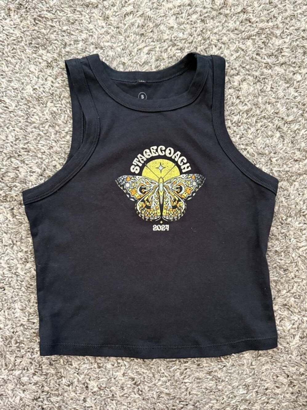 Stagecoach 2024 Butterfly Graphic Crop Tank Top Size S